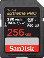 "SanDisk Extreme PRO SDXC UHS-II" atminties kortelė V60 256GB (280MB/s, 6K, 4K UHD, U3, C10, Rescue PRO Deluxe)