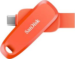 "SanDisk SDDDC6-256G-G46NO" 256GB telefono diskas - "2-in-1" USB išmaniesiems telefonams, planšetiniams kompiuteriams ir kompiuteriams - miniatiūrinis diskas su C ir A tipo USB prievadais, Nasturtium Orange