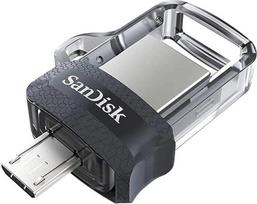 "SanDisk Ultra Dual USB drive m3.0 smartphone memory 32GB (mobilioji atmintis, USB m3.0, ištraukiama dviguba jungtis, 130MB/s perdavimo greitis, USB 3.0 atmintinė)