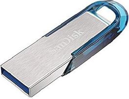 "SanDisk Ultra Flair" USB 3.0 atmintinė su iki 130MB/s sparta, mėlyna, 64GB