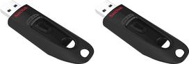 "SanDisk Ultra USB 3.0" atmintinė 128GB (SecureAccess programinė įranga, apsauga nuo slaptažodžio, perdavimo greitis iki 130MB/s), juoda (2 vnt.)