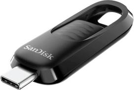 "SanDisk Ultra Slider" USB Type-C diskas 256GB USB atmintinė su ištraukiamu prievadu USB 3.2 Gen 1 iki 400MB/s - juoda