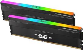 "Silicon Power DDR5" 32GB (2x16GB) RGB 6000MHz (PC5-48000) 288-pin CL30 1.35V UDIMM staliniams kompiuteriams skirtas atminties modulis RAM SP032GXLWU60AFDF Black RGB