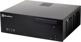 "SilverStone Grandia HTPC Micro ATX" SST-GD04B USB 3.0 stalinio kompiuterio korpusas su didelio našumo ir tylia aušinimo sistema, juodas