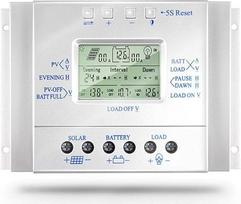 "SolaMr" 80A saulės energijos įkrovos valdiklis 12V/24V automatinis įtampos aptikimas Saulės kolektorių išmanusis valdiklis su LCD ekranu ir USB prievadu - L80