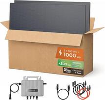 "Solarway Balcony Power Station" 800 W lizdas, 600 W/800 W reguliuojamas galingumas, 2 x 400 W JaSolar moduliai, 1 x Deye keitiklis su programėle ir WiFi + priedai, Plug & Play (800 W, be laikiklio)