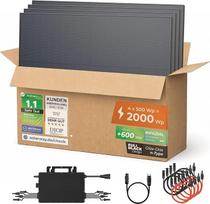 "Solarway" 2000 W galios balkono elektrinė, reguliuojamas galingumas 600/800/2000 W, 4 x 500 W "JaSolar" moduliai, "Deye" keitiklis su programėle ir "WiFi", "Plug & Play" (2000 W, montuojamas ant plokščio stogo)