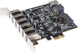"Sonnet Allegro" 7 prievadų USB-A 3.2 Gen 1 PCIe kortelė - 6 išoriniai + 1 vidinis prievadas - 5Gb/s - keičiama karštuoju būdu - suderinama su "MacOS", "Windows" ir "Linux" - idealiai tinka garso, saugojimo ir periferiniams įrenginiams