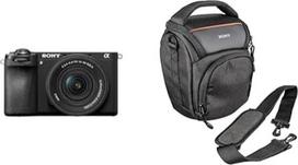 "Sony Alpha 6700" sisteminis fotoaparatas (APS-C) su 16-50 mm II objektyvu - automatinis fokusavimas su dirbtiniu intelektu, 5 ašių stabilizavimas, 4K 120p vaizdo įrašai, jutiklinis ekranas, idealiai tinka filmuoti ir fotografuoti + krepšys