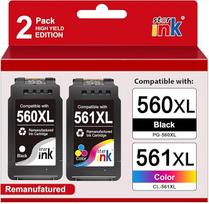"Starink PG-560/CL-561 XL" suderinama su "Canon" spausdintuvų kasetėmis 560 561 XL Multipack 2-Pack (1 juoda, 1 spalvota), skirta "Pixma" TS5350 TS5351 TS5352 TS5353 TS7450 TS7451 TS5350i TS5350a TS744 50i i i TS5351i