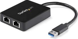 "StarTech". Com USB32000SPT USB 3.0 ir dviejų prievadų Gigabit Ethernet LAN tinklo plokštės adapteris