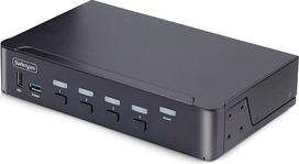 "StarTech. com" 4 prievadų 8K KVM jungiklis DisplayPort 1.4, 8K 60Hz / 4K 144Hz, DP 1.4, 2x USB 3.0 prievadai, 4x USB 2.0 HID prievadai, KVM DisplayPort jungiklis, mygtukai ir karštieji klavišai, MST (D86A2-4-PORT-8K-KVM)