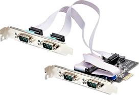 "StarTech.com" 4 prievadų nuosekliojo ryšio PCIe kortelė, keturių prievadų "PCI Express" ir RS232/RS422/RS485 DB9 nuosekliojo ryšio kortelė, standartiniai arba žemo profilio laikikliai, 16C1050 UART, apsauga nuo ESD, "Windows/Linux" (PS74ADF-SERIAL-CARD)