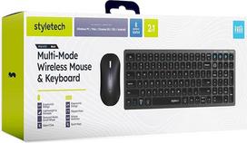 "Styletech Silent Multi-Mode Bluetooth" belaidės pelės ir klaviatūros rinkinys, skirtas "PC" ir "Mac" kompiuteriams - juodas