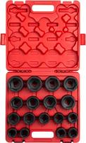 "Sunex" 4684 3/4 colio pavaros metrinių smūginių galvučių rinkinys, metrinis, standartinis, 6 taškų, Cr-Mo, 26-46 mm, 17 dalių