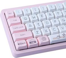 "Sunzit XDA Keycaps PBT Keycaps" 136 klavišų dažų sublimacija MX Switch ISO/ANSI išdėstymo mechaninei klaviatūrai (Cheese Cat)