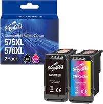 "Superprint" PG-575XL CL-576XL kasetės (su mikroschema), suderinamos su "Canon" PG-575 CL-576 575 576 XL spausdintuvo kasetėmis PIXMA TS3550i TS3551i TR4750i TR4751i rašalo kasete (1 juoda, 1 spalvota)