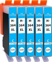 "Supply Guy" 5 rašalo kasetės, suderinamos su HP 364 XL HP364 CB323EE (žydros spalvos)