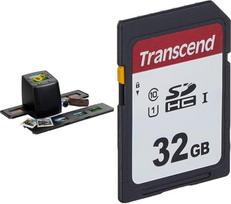 "Technaxx DigiScan DS-02" negatyvų ir skaidrių skeneris (SD kortelės lizdas, 6,1 cm (2,4 colio) TFT ekranas, USB 2.0) ir "Transcend High Speed 32GB SDHC 10 klasės atminties kortelė, UHS-I U1 TS32GSDC300S-E
