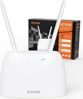 "Tenda 4G07" 4G LTE WLAN maršrutizatorius, skirtas SIM kortelėms (CAT4, AC1200 Dual Band 2,4 GHz: 300Mbps + 5 GHz: 867Mbps, 150Mbps atsisiuntimas), "Plug & Play", LAN/WAN prievadas, 2 nuimamos antenos, MU-MIMO, baltas