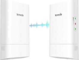 "Tenda" O1-5G WLAN tiltas Lauko WiFi tiltas "taškas-taškas" CPE (867Mbps 5GHz, WLAN tiltas su 9dBi antena, pasyvusis PoE, centrinis valdymas, 1 km atstumas, IP65 atsparumas vandeniui) (2 vnt.)