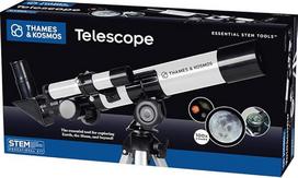 "The Thames & Kosmos Essential STEM Tool" vaikiškas teleskopas refraktorius su 100 kartų padidinimu ir integruotu kompasu Klasikinis mokslinis prietaisas, skirtas astronomijos ir