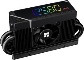 "Thermalright HR10 2280 PRO Digital" juodas didelio našumo kietojo disko korpusas su 4 x 5 mm AGHP šiluminiu vamzdeliu, ARGB skaitmeninis ekranas, mažų ventiliatorių aušinimas, SSD radiatorių aušinimas