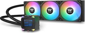 "Thermaltake LA360-S ARGB Sync AIO" 360 mm vandens aušinimas - 2,4 colių segmentinio LCD ekrano vandens blokas CPU temperatūrai ir naudingumui nustatyti, 3 x 120 mm PWM ARGB ventiliatorius iki 2500 aps/min, Intel/AMD (LGA1700/AM5), juodas