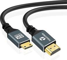 "Thsucords" itin plonas 8K 4K mini HDMI į HDMI kabelį 5 m, lankstus minkštas ir plonas mini HDMI 2.1 kabelis, didelės spartos kabelis, 48Gbps 4K @ 120Hz, suderinamas su fotoaparatu, vaizdo kamera