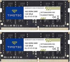 "Timetec Hynix IC" 32GB rinkinys (2x16GB) DDR4 2400MHz PC4-19200 Unbuffered Non-ECC 1.2V CL17 2Rx8 Dual Rank 260 Pin SODIMM Nešiojamųjų kompiuterių nešiojamųjų kompiuterių atminties modulio atnaujinimas (32GB rinkinys (2x16GB))