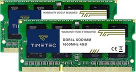 "Timetec Hynix IC" 8GB rinkinys (2x4GB) DDR3L 1600MHz PC3-12800 Unbuffered Non-ECC 1.35V CL11 2Rx8 Dual Rank 204 Pin SODIMM Laptop Notebook Computer RAM atminties modulio atnaujinimas (8GB rinkinys (2x4GB))