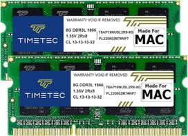 "Timetec Hynix" IC "Apple" 16GB rinkinys (2x8GB) DDR3L 1866 MHz PC3-14900 SODIMM atminties atnaujinimas "iMac 17,1" su "Retina 5K" ekranu (27 colių vėlyvasis 2015 m.) A1419 (EMC 2834) MK462LL/A, MK472LL/A, MK482LL/A (16GB rinkinys (2x8GB))