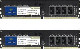 "Timetec Premium" 16GB (2 x 8GB) DDR4 2666 MHz PC4-21300 Unbuffered Non-ECC 1,2 V CL19 1Rx8 Single Rank 288 Pin UDIMM atminties rinkinys staliniams kompiuteriams (16GB rinkinys (2x8GB))