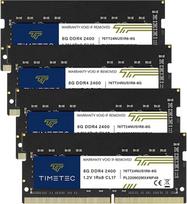 "Timetec" 32GB rinkinys (4 x 8GB) DDR4 2400 MHz (PC4-2400T) PC4-19200 SODIMM - neECC nebrandintas 260 kontaktų 1,2 V CL17 atminties modulis, skirtas nešiojamiesiems kompiuteriams, mini kompiuteriams ir "viskas viename" kompiuteriams