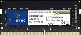 "Timetec" 8GB DDR4 2666 MHz (PC4-2666V) PC4-21300 SODIMM - nesufasuotas neECC atminties modulis 260 kontaktų 1,2 V CL19, skirtas nešiojamiesiems kompiuteriams, nešiojamiesiems kompiuteriams, mini kompiuteriams ir "viskas viename" kompiuteriams