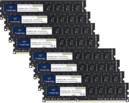 "Timetec" 64GB KIT (8x8GB) DDR3L / DDR3 1600MHz (DDR3L-1600) PC3L-12800 / PC3-12800 Non-ECC Unbuffered 1.35V/1.5V CL11 2Rx8 Dual Rank 240 Pin UDIMM Desktop PC Computer RAM RAM RAM
