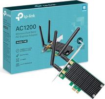 "TP-Link AC1200" dviejų dažnių belaidžio ryšio "PCI Express" adapteris su dviem antenomis, PCIe tinklo sąsajos kortelė staliniam kompiuteriui, žemo profilio laikiklis, palaiko "Windows 11/10/8.1/8/XP" (32/64 bitų) (Archer T4E)