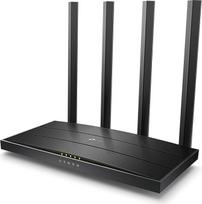 "TP-Link Archer C6" dviejų dažnių Gigabitinio WLAN maršrutizatorius (867Mbit/s 5GHz + 300Mbit/s 2,4GHz, 4 Gigabitinio LAN prievadai, Mu-MIMO, IPTV, VPN, 4 išorinės antenos), juodas