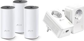 "TP-Link Deco M4 Mesh WLAN" rinkinys (3 vnt.) ir maitinimo linijos adapterio rinkinys TL-PA7017P KIT