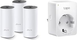 "TP-Link Deco M4 Mesh WLAN" rinkinys (3 vnt.) ir "Tapo Smart WLAN" lizdas "Tapo P110" su energijos suvartojimo kontrole