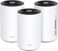 "TP-Link Deco PX50 Powerline WiFi Mesh" rinkinys (3 vnt.), dviejų dažnių "Wi-Fi" 6 AX3000 + G.hn G1500, idealiai tinka dideliems kambariams ir storoms sienoms, rekomenduojamas namams su 4-6 miegamaisiais, WPA3