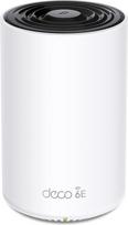 "TP-Link Deco XE75 Pro Mesh WLAN" rinkinys (1 pakuotė), "Wi-Fi 6E AXE5400" trijuostis maršrutizatorius ir kartotuvas, 1 x 2,5G prievadas + 2 x 1G prievadai, papildomas įrenginys, rekomenduojamas 1-2 miegamųjų namams, WPA3