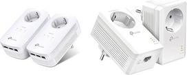 "TP-Link Powerline TL-PA8030P KIT White" ir "Powerline" adapterio rinkinys TL-PA7017P KIT (1000Mbit/s "Homeplug AV2", su lizdu, 2 Gigabit prievadai, "Plug & Play"), baltas