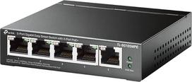 "TP-Link" TL-SG105MPE 5 prievadų valdomas PoE komutatorius su 4 PoE+ prievadais (120 W, IEEE-802.3af/at PoE, be ventiliatoriaus, "Plug and Play", tvirtas metalinis korpusas), juodas