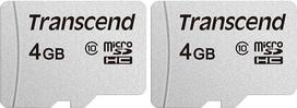 "Transcend" 4GB microSDHC 300S sparčioji atmintinė, C10, iki 20MB/s | Idealiai tinka išmaniesiems telefonams, planšetiniams kompiuteriams ir greitam programėlių veikimui (2 vnt.)