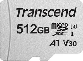 "Transcend" 512GB microSDXC/SDHC 300S atminties kortelė TS512GUSD300S su adapteriu / Skaitymas iki 95MBs ir įrašymas 40MBs