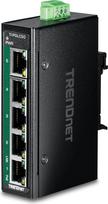 "TRENDnet" 5 prievadų pramoninis Gigabit PoE+ mini komutatorius su DIN juosta, TI-PGLC50