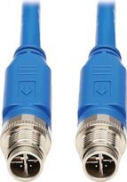 "Tripp Lite M12 X-Code Cat6 Ethernet kabelis (mėlynos spalvos (M/M), 1Gbps, UTP, UL CMR-LP sertifikuotas 60 W PoE, IP68 atsparumo klasė, 6,6 ft/2 m (NM12-601-02M-BL)
