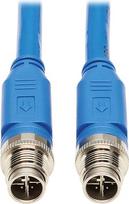 "Tripp Lite" M12-6A1-03M-BL "X-Code Cat6a" ekranuotas 10G F/UTP CMR-LP (M/M) IP68 60W Power Over Ethernet mėlynas 3 m