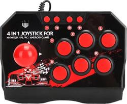 "Universal Nostalgia Arcade Fight Stick", "Arcade Fight Stick", laidinis arkadinis vairas, žaidimų priedai, skirti "Switch/PC/PS3" - ergonomiškas dizainas, klasikinė juoda/raudona spalvų schema, universalus N